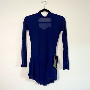 NWT Navy Figure Skating Leotard with Scrunchy
